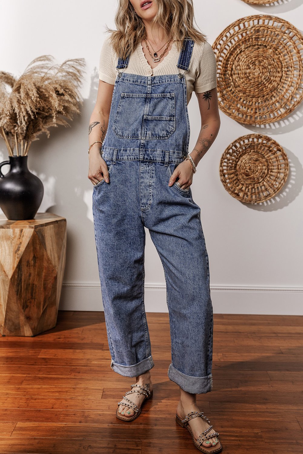 Denim Bib Straight Leg overalls