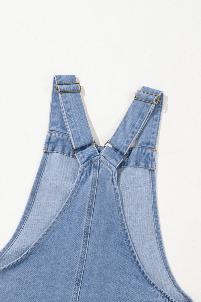 Front Pocket Denim Mini Dress - Image 5