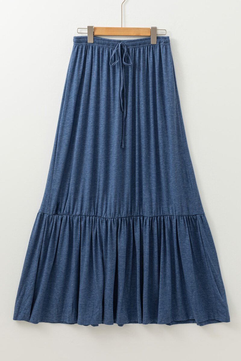 High Waist Tiered Maxi Skirt - Image 6