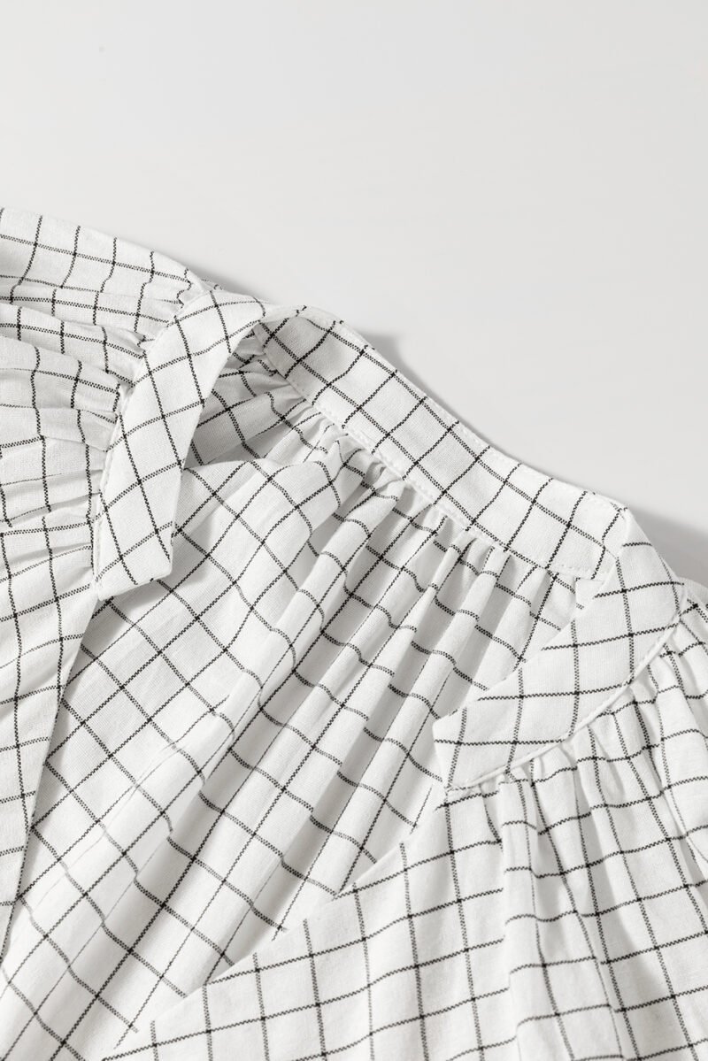 Checkered Frilled Babydoll Dress - Image 6