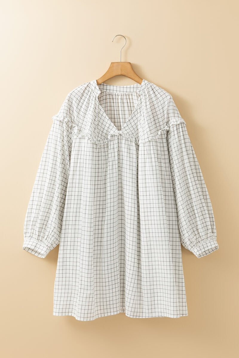 Checkered Frilled Babydoll Dress - Image 4