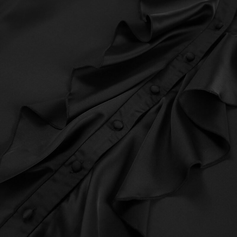 Ruffled Puff Sleeve Satin Top - Image 6