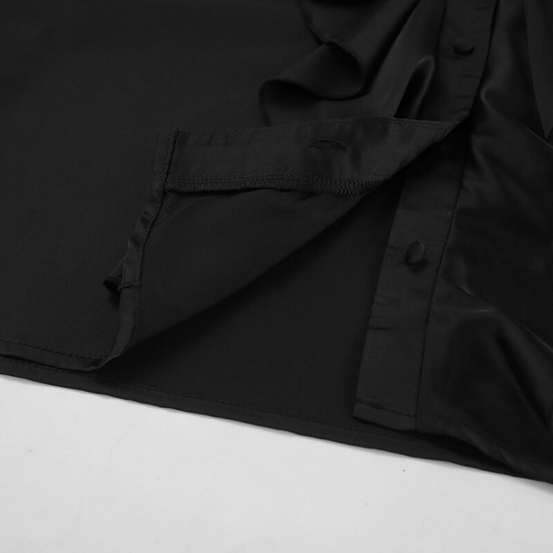 Ruffled Puff Sleeve Satin Top - Image 8