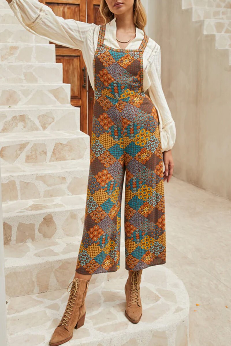 patchwork Ankle-length Jumpsuit