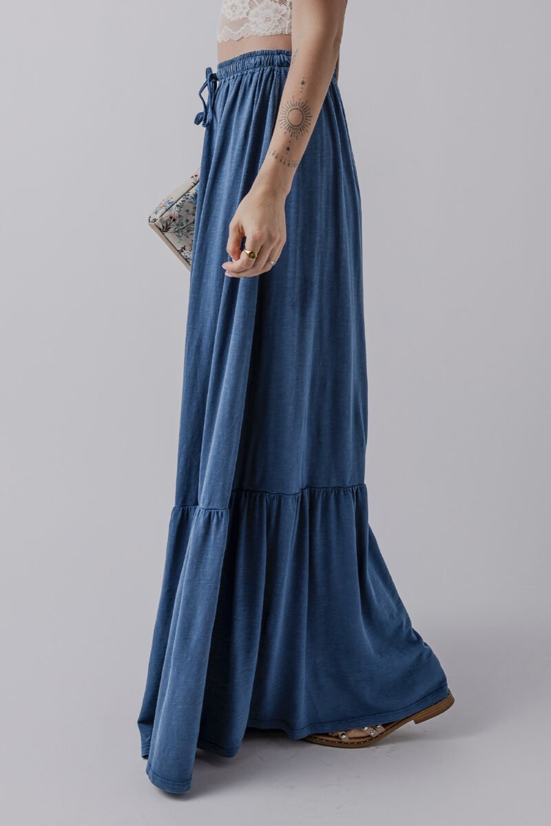 High Waist Tiered Maxi Skirt - Image 3