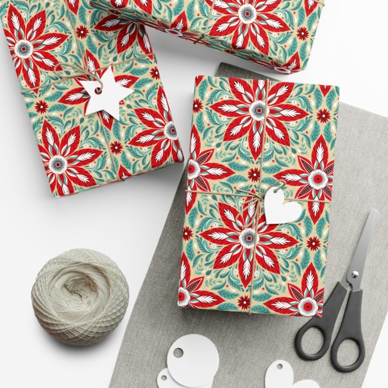 Ornate Scandinavian Star Gift Wrap