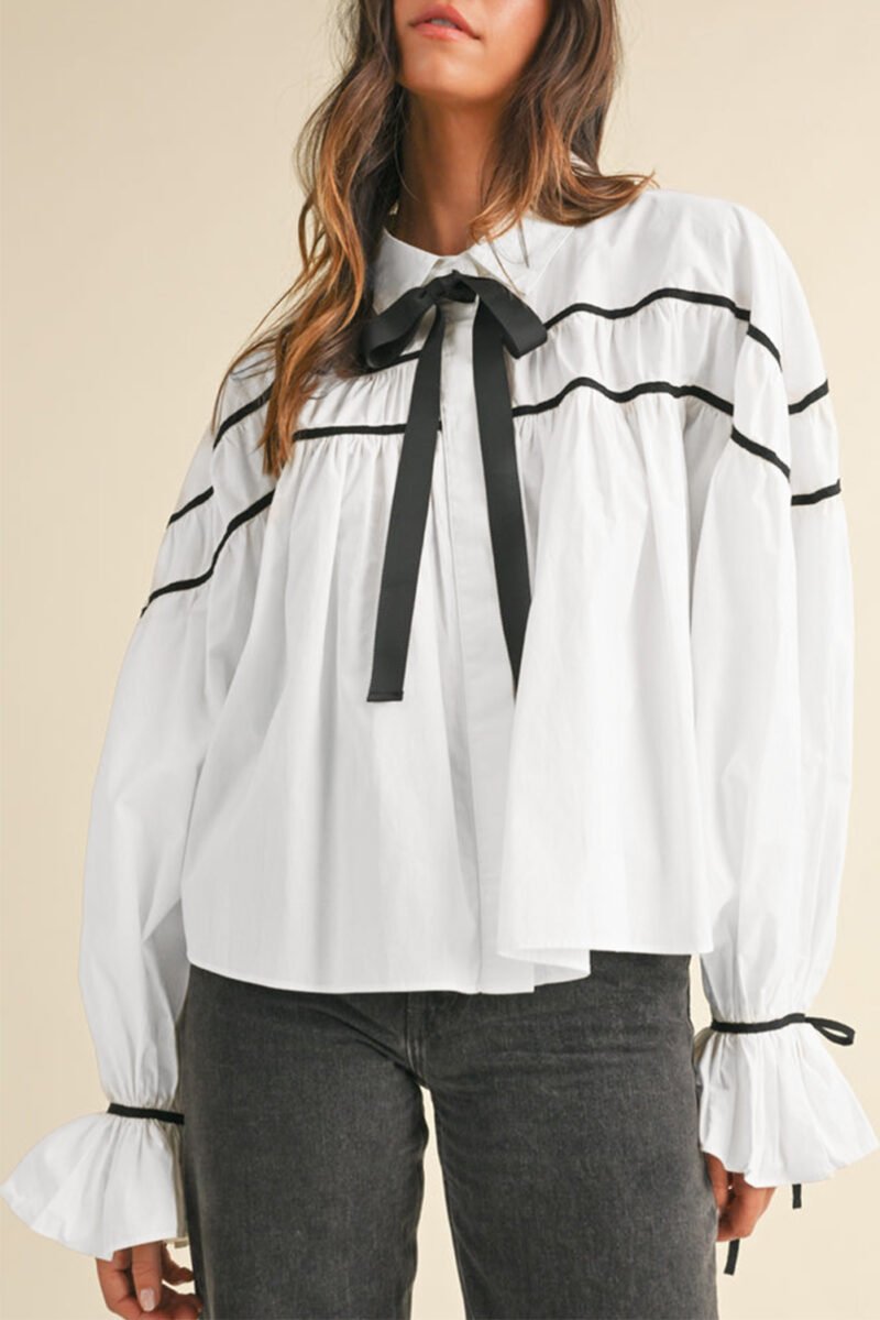 Ruffled Puff Sleeve Shirt