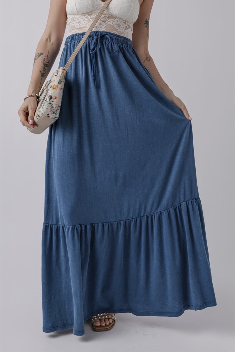 High Waist Tiered Maxi Skirt - Image 5