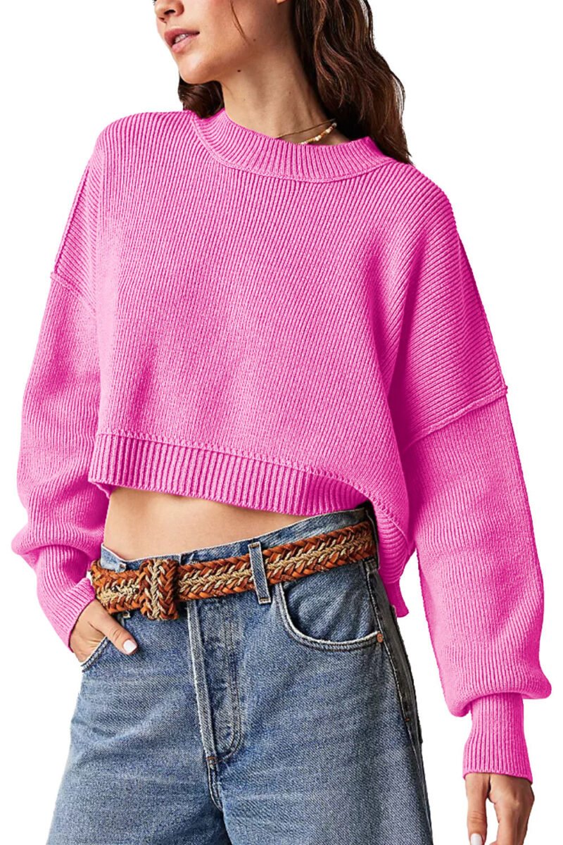 Classic Cropped Loose Pullover - Image 9