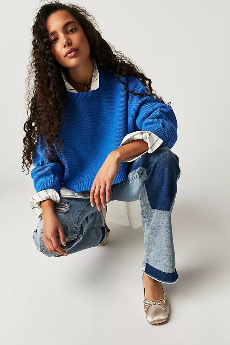 Classic Cropped Loose Pullover - Image 13