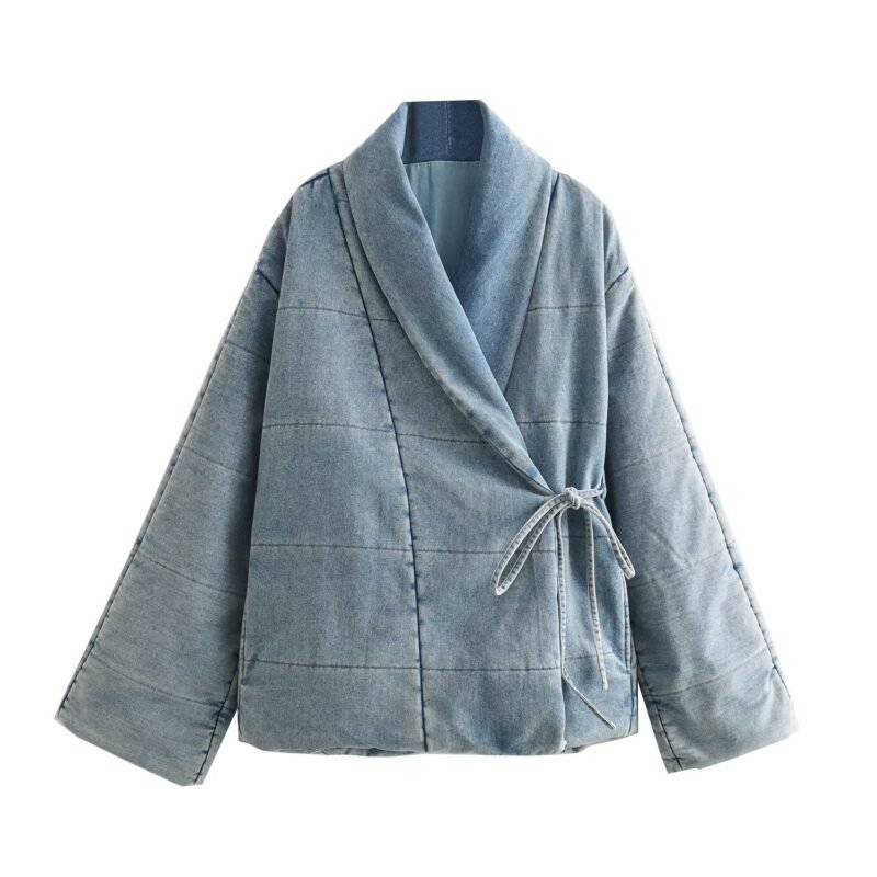 Padded Quilt Denim Jacket - Image 4