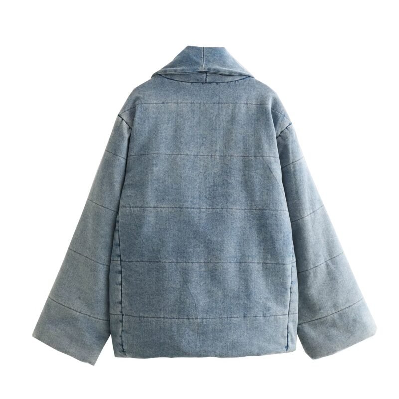 Padded Quilt Denim Jacket - Image 5