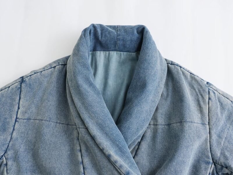 Padded Quilt Denim Jacket - Image 6