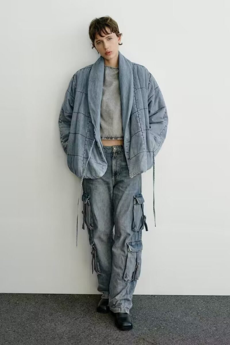 Padded Quilt Denim Jacket - Image 2