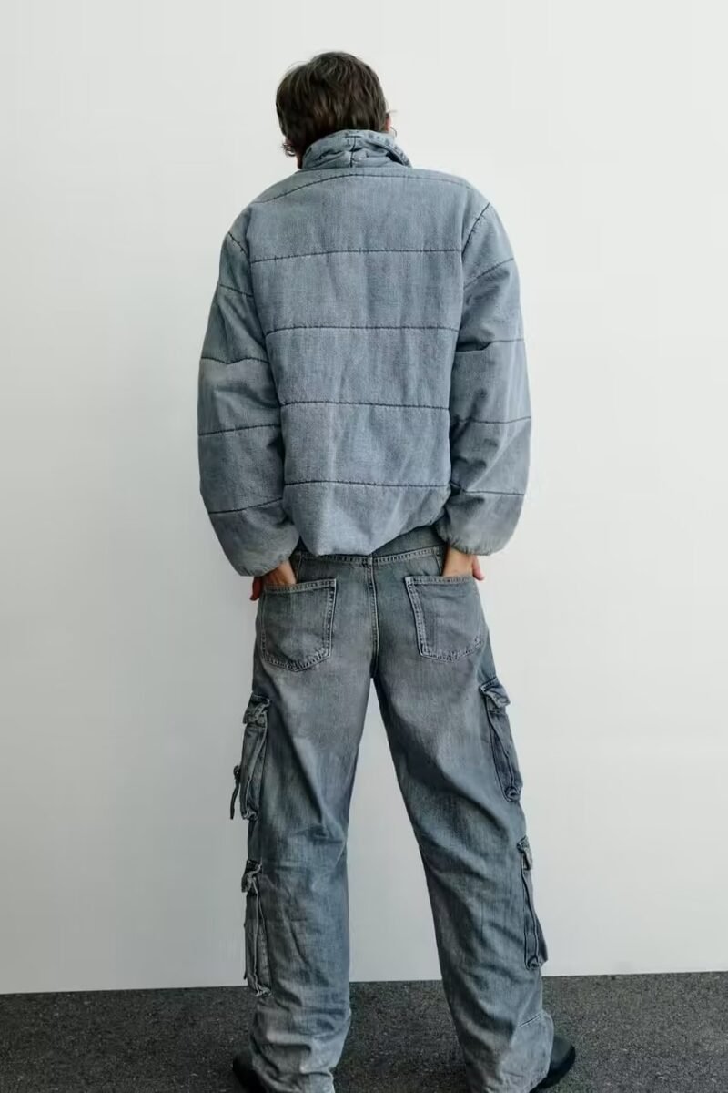 Padded Quilt Denim Jacket - Image 3