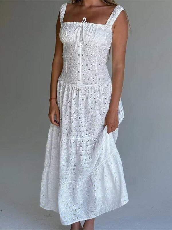 Eyelet Peasant Shift Dress