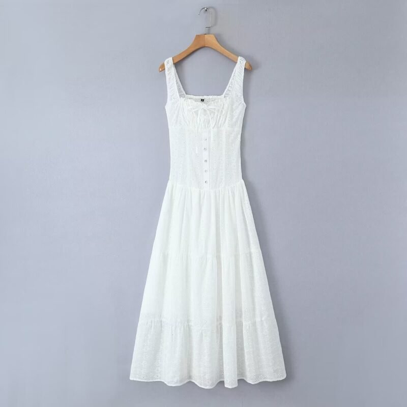 Eyelet Peasant Shift Dress - Image 2