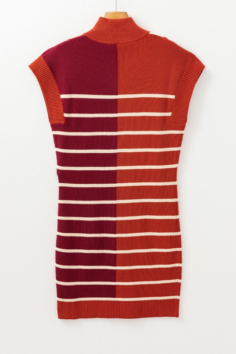 Color Block Quarter Zip Sweater Dress - Image 15