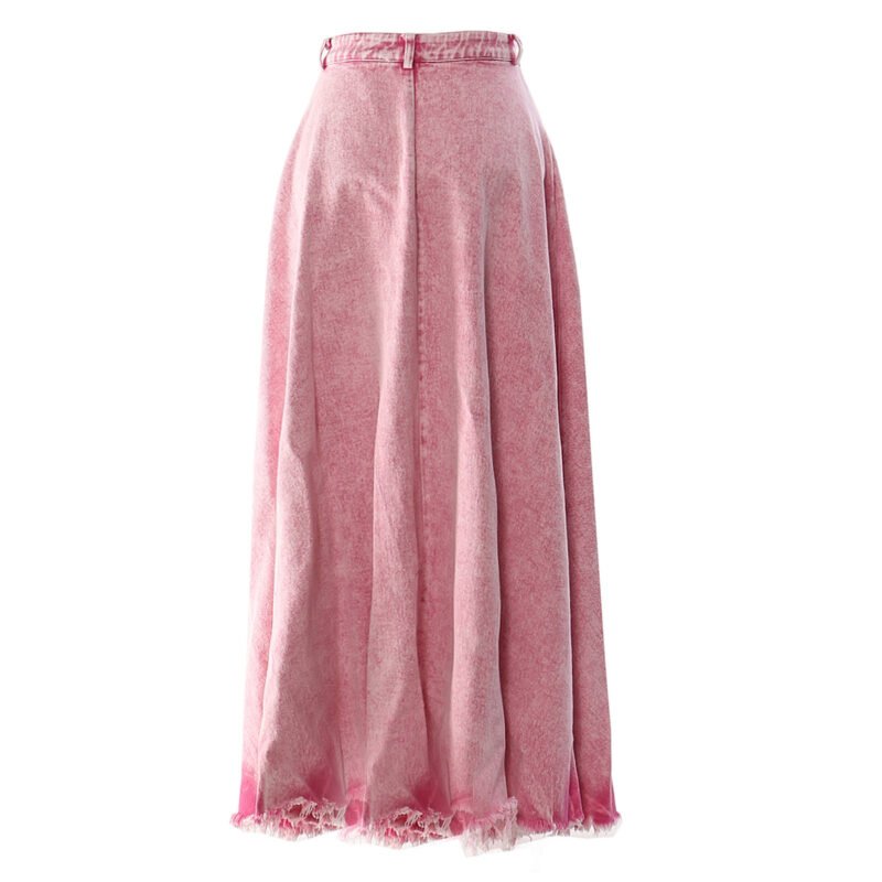 Pretty in Pink Long Denim Skirt - Image 3