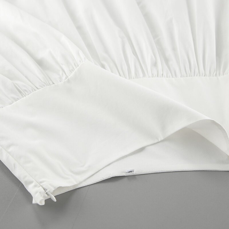 Fall White Cotton Long Skirt - Image 7