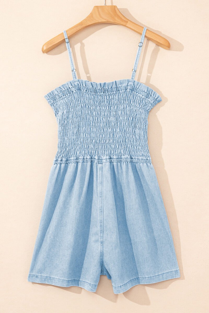 Summer's Smocked Denim Romper - Image 4