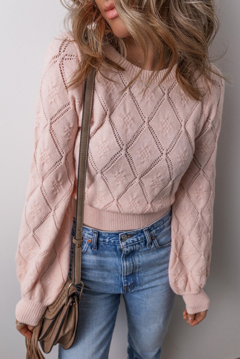 Blush Hearts Puff Sleeve Sweater - Image 3