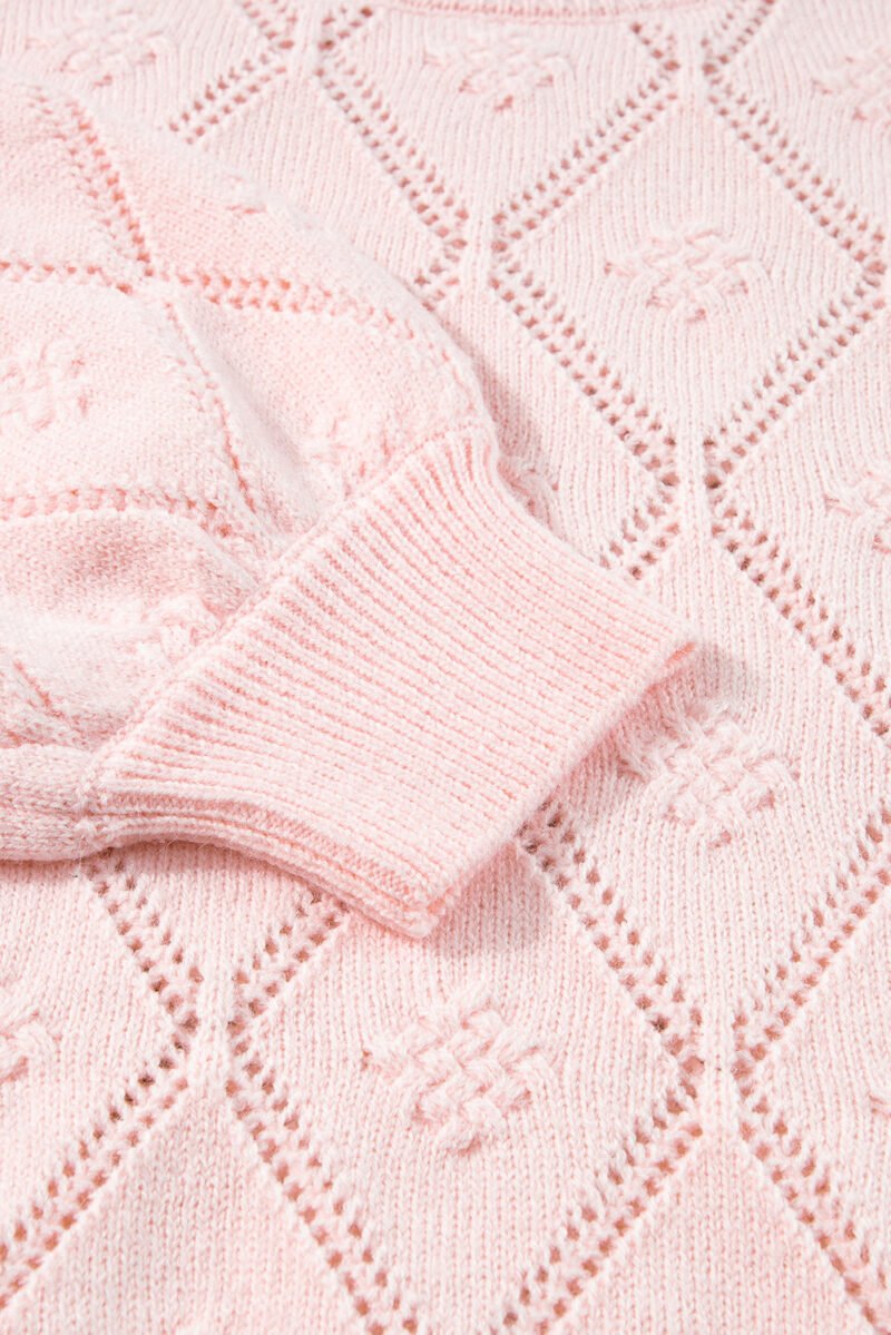 Blush Hearts Puff Sleeve Sweater - Image 5