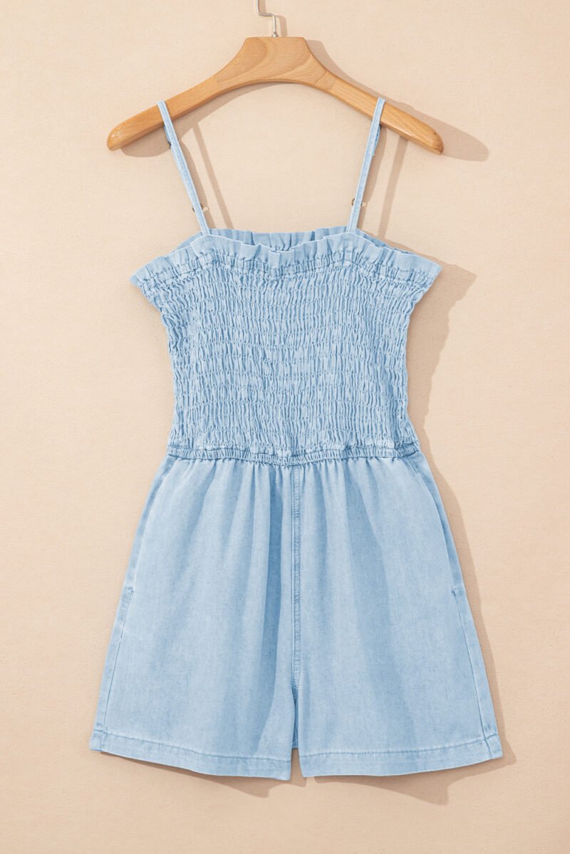 Summer's Smocked Denim Romper - Image 3