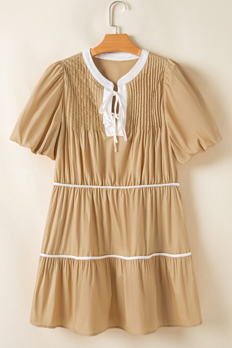 Pintuck Puff Sleeve Dress - Image 5