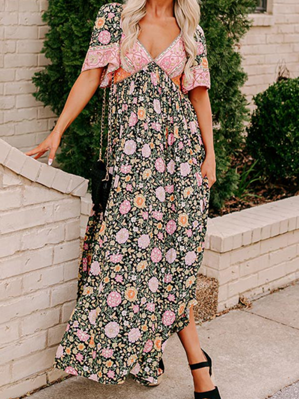 Marsha Floral Patchwork Maxi Dress