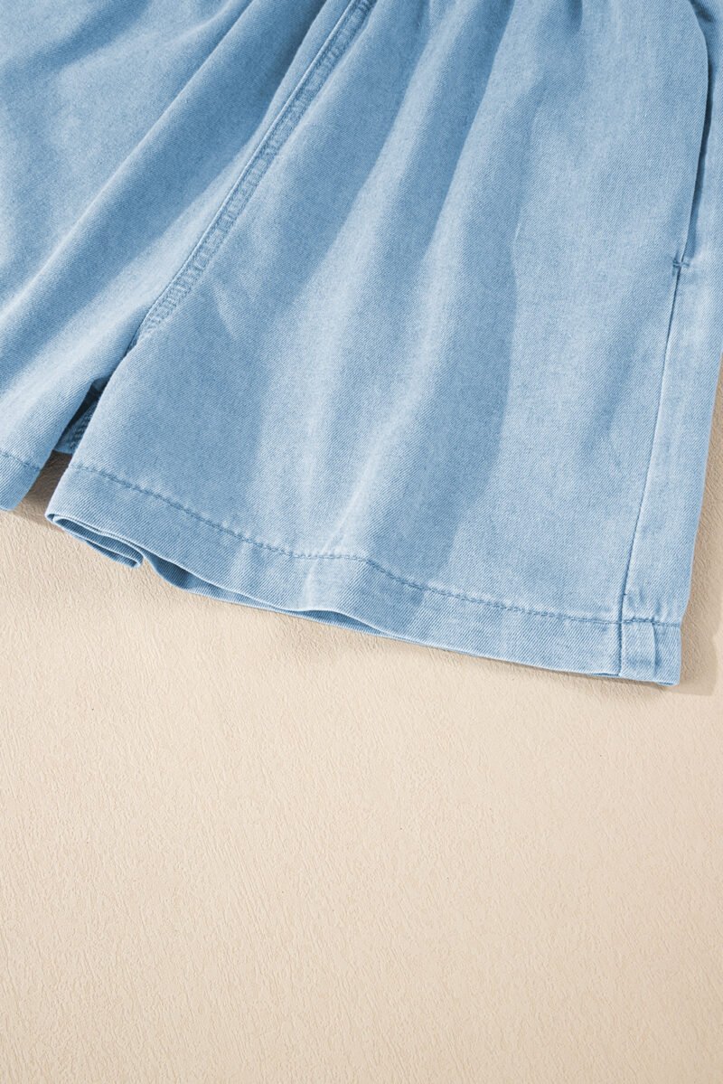 Summer's Smocked Denim Romper - Image 8