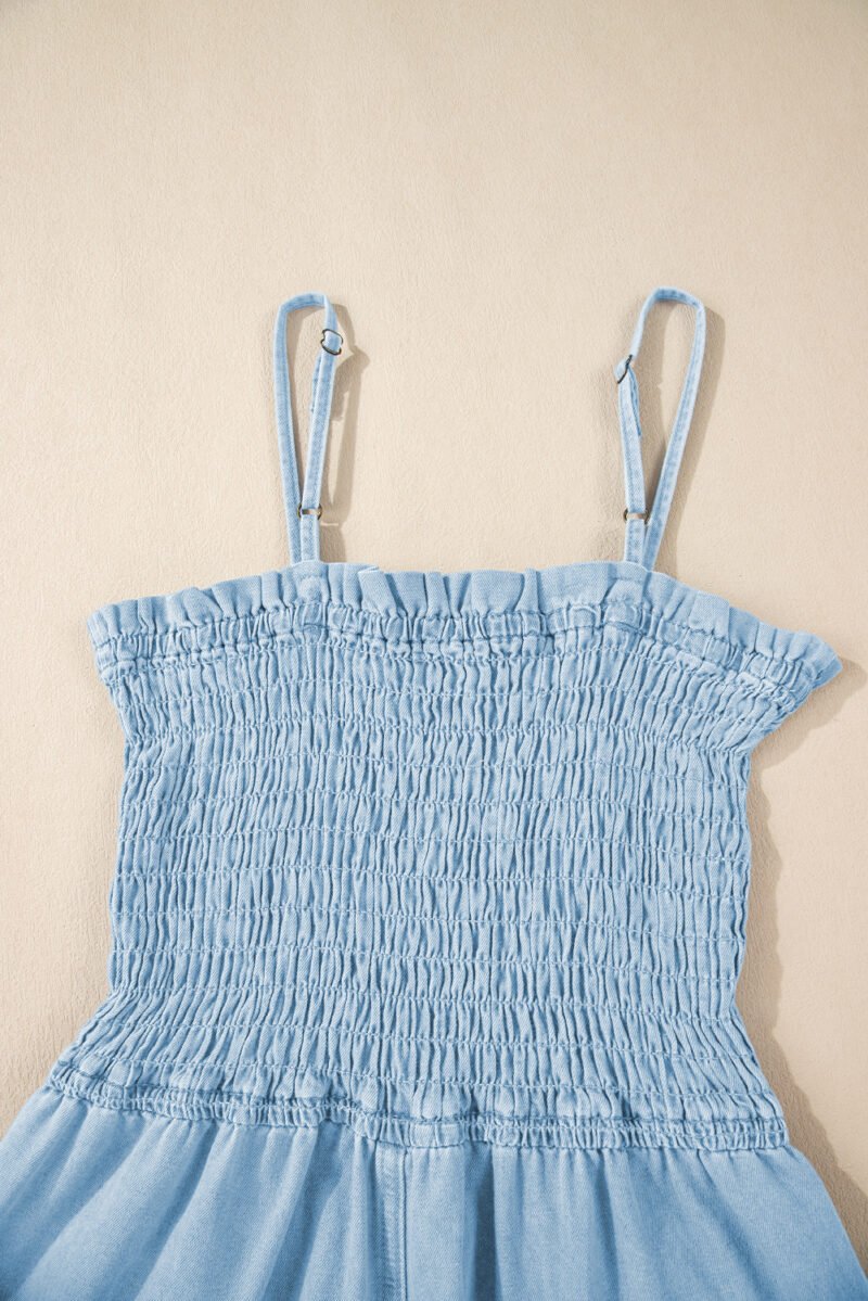 Summer's Smocked Denim Romper - Image 9