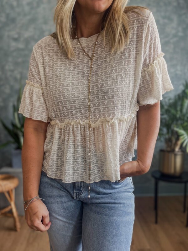 Silver Streams Lace Peasant Blouse