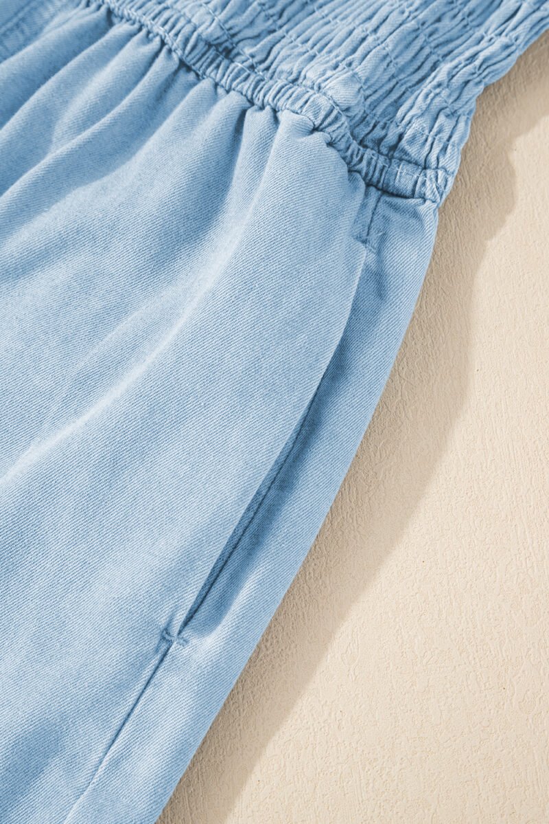 Summer's Smocked Denim Romper - Image 6