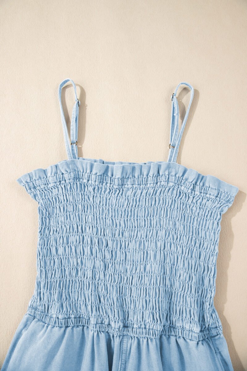 Summer's Smocked Denim Romper - Image 5