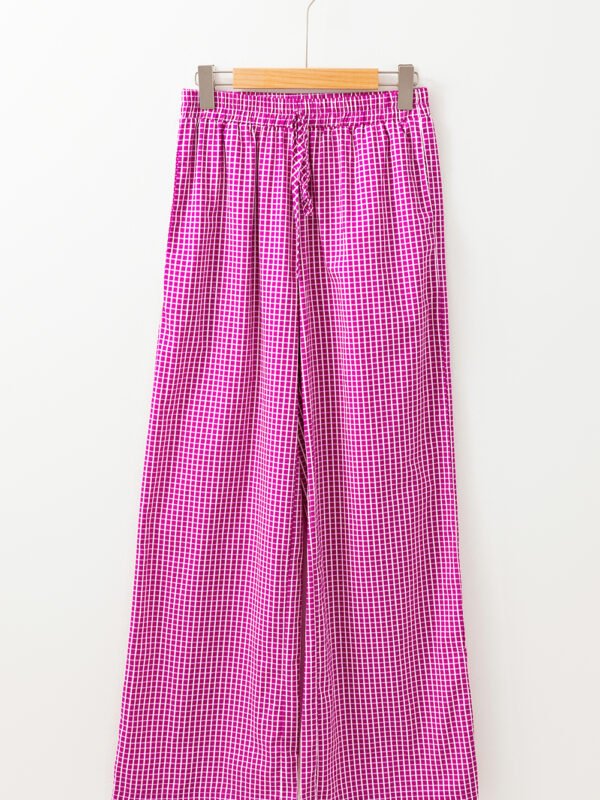 Cupid Pink Plaid Drawstring Pants