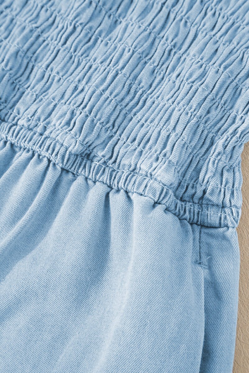 Summer's Smocked Denim Romper - Image 7