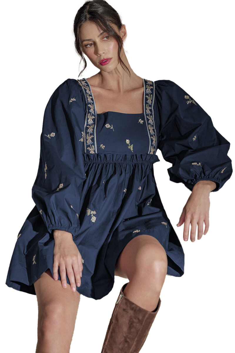 Puff Sleeve Ruffled Mini Dress - Image 9