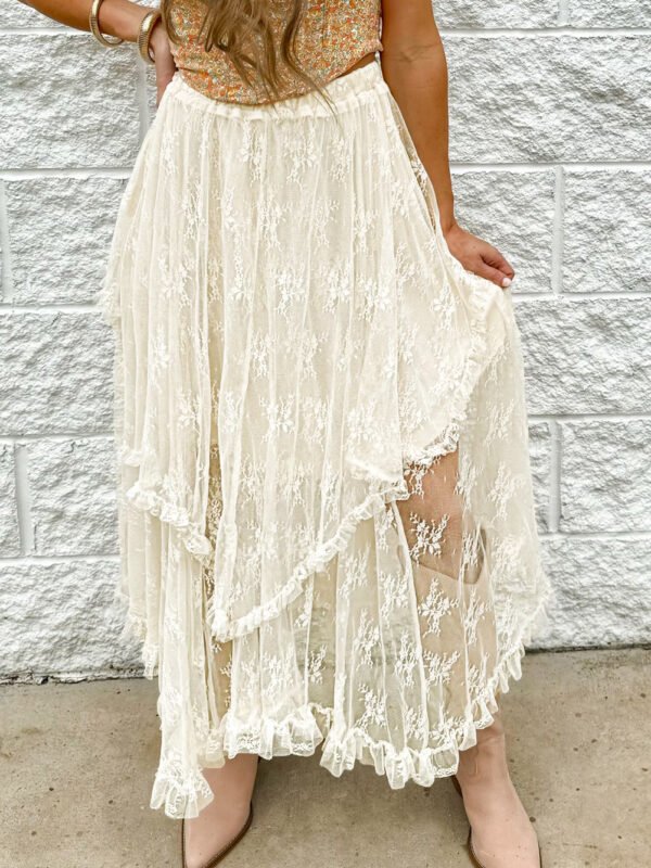 Cascading Lace Maxi Skirt