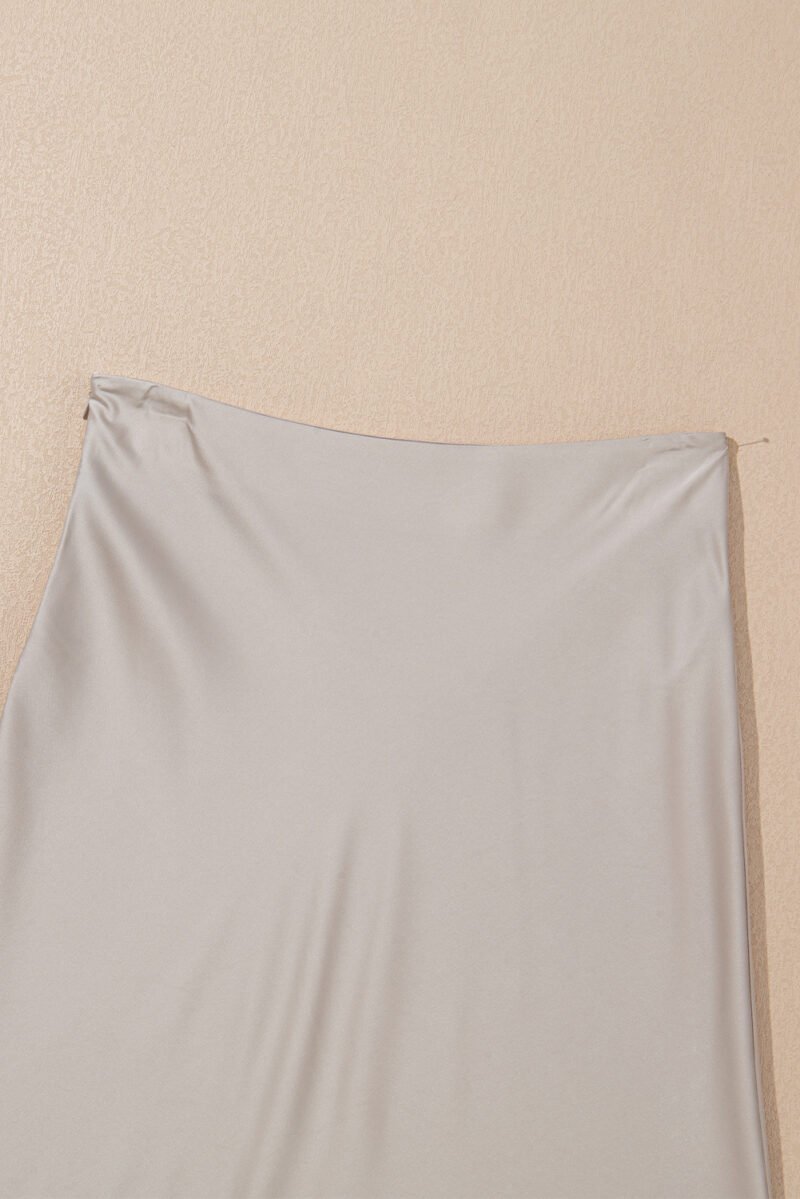 Satin High Waist Maxi Skirt - Image 10