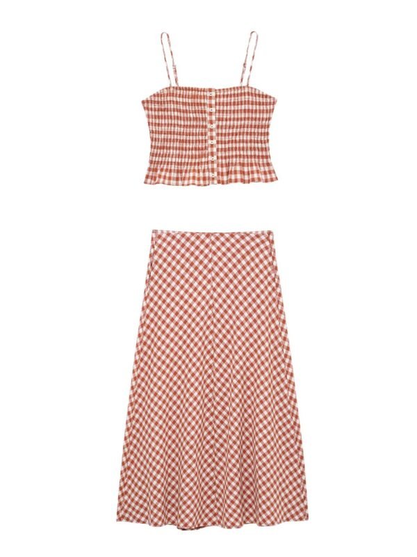 Gingham Spring Skirt Set
