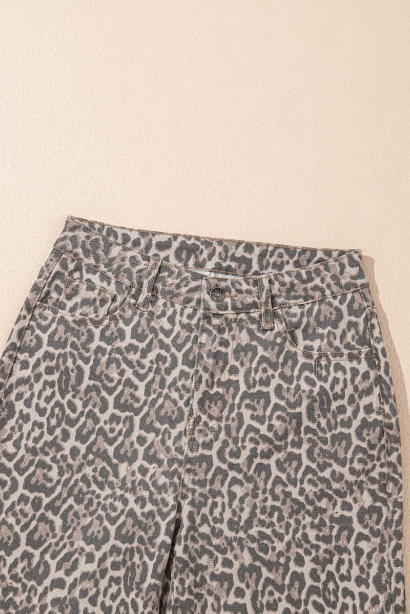 Brown Leopard High Waist Jeans - Image 9