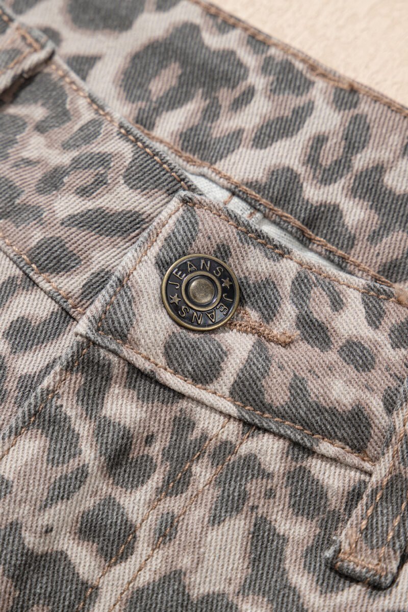 Brown Leopard High Waist Jeans - Image 8