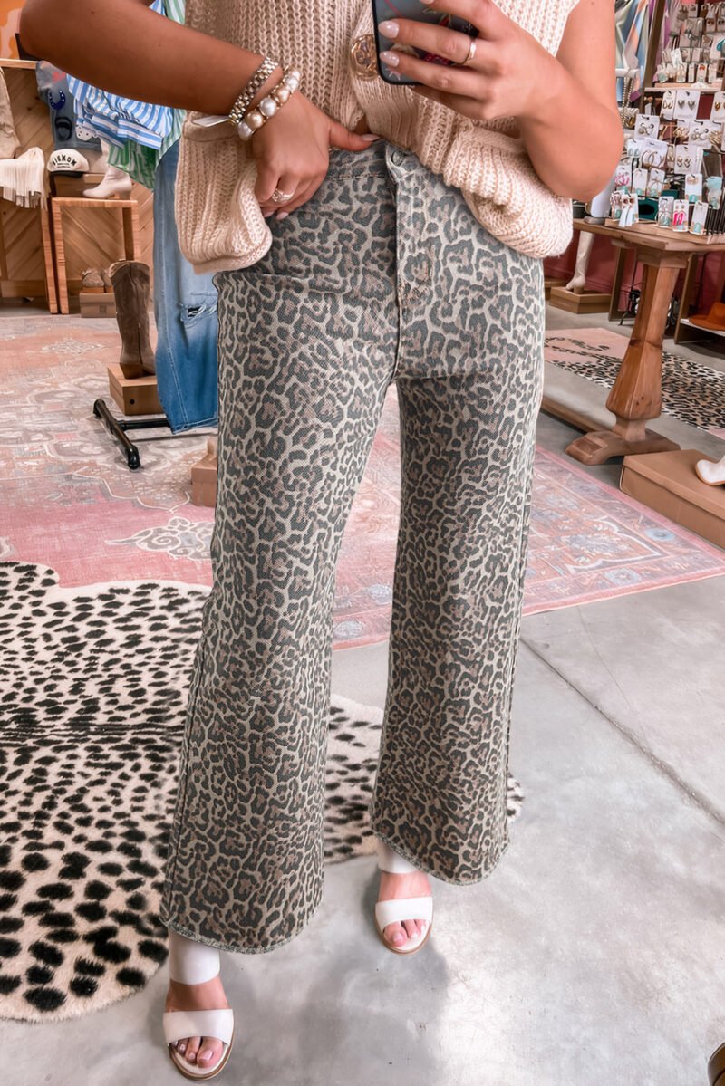 Brown Leopard High Waist Jeans