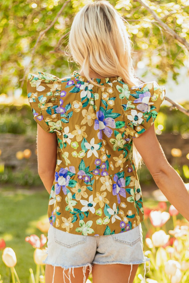 Hushed Petal Flutter Sleeve Top - Image 6