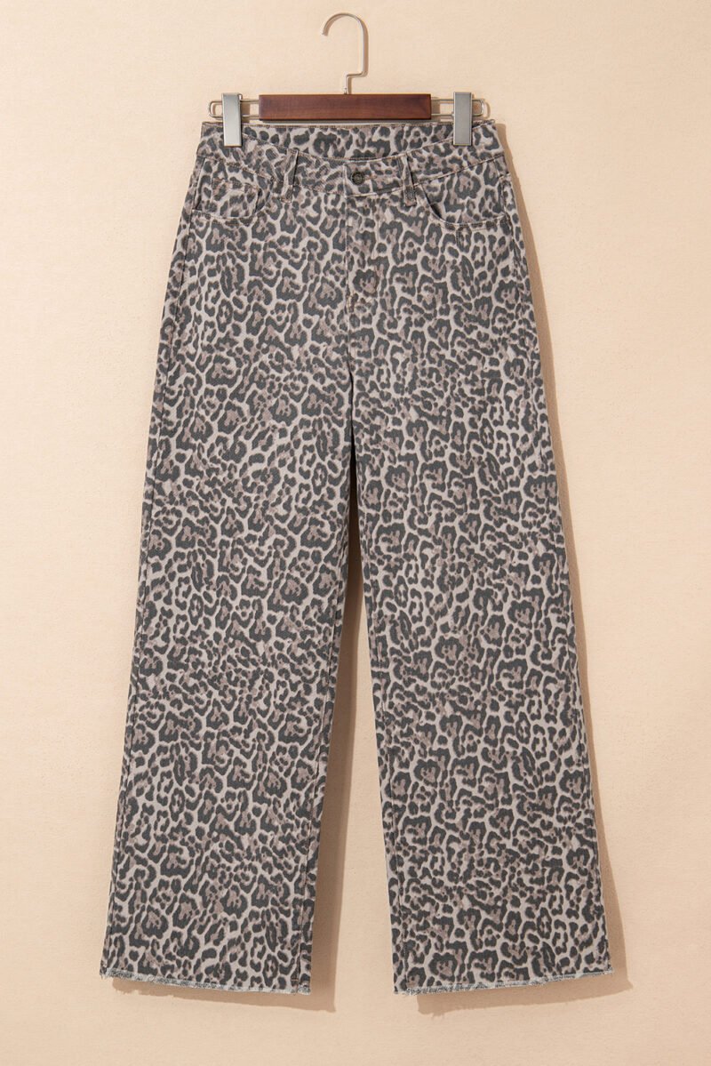 Brown Leopard High Waist Jeans - Image 3