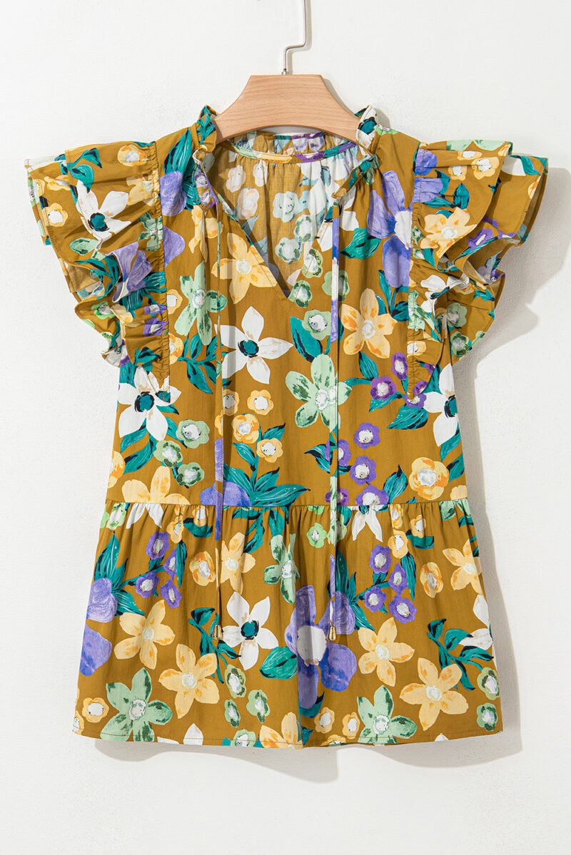 Hushed Petal Flutter Sleeve Top - Image 9