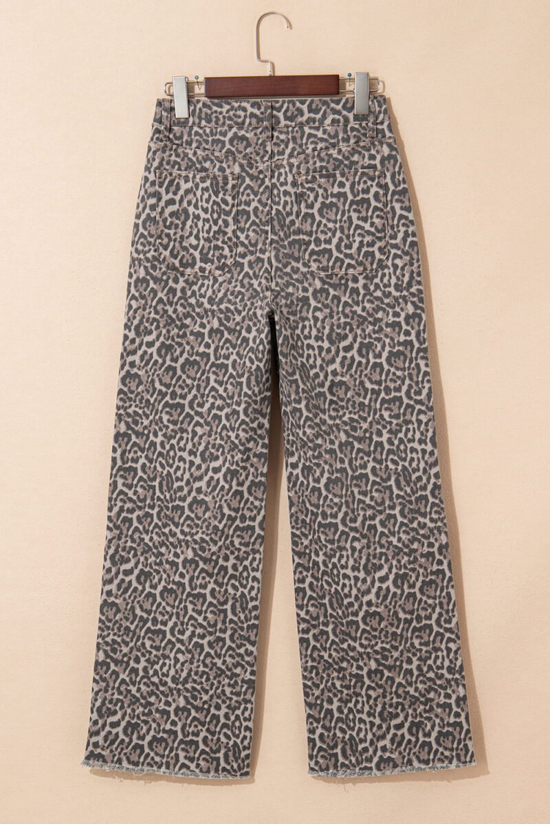 Brown Leopard High Waist Jeans - Image 4