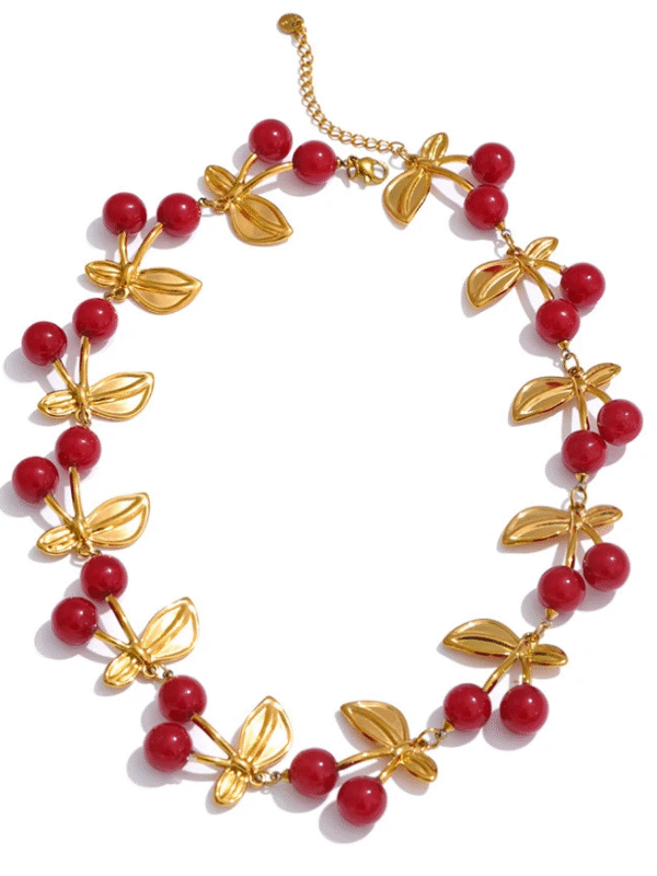 Summer Cherry Chain Necklace
