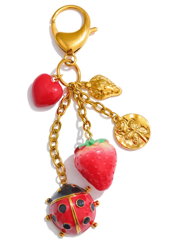 Garden Strawberry Purse Charm
